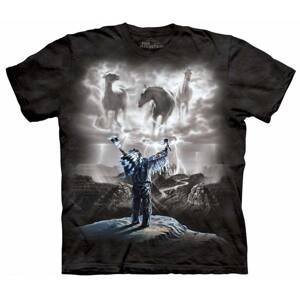 Pánske batikované tričko The Mountain - Vyvolávanie búrky- čierne Veľkosť: XXL