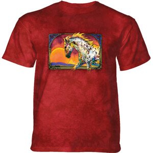 Pánske batikované tričko The Mountain - Sun Horse - červená Veľkosť: XXXL