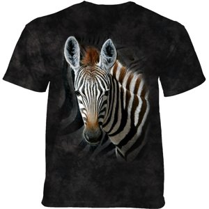 Pánske batikované tričko The Mountain - STRIPES - zebra - tmavo šedé Veľkosť: 4XL