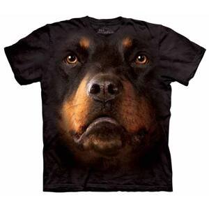 Pánske batikované tričko The Mountain - Rottweiler face- čierne Veľkosť: S