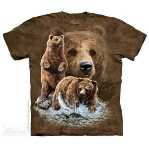 Pánske batikované tričko The Mountain - Find 10 Brown Bears - hnedé Veľkosť: S