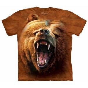 Pánske batikované tričko The Mountain - Revúci medveď - hnedé Veľkosť: XL