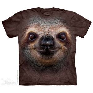 Pánske batikované tričko The Mountain - Sloth Face - hnedé Veľkosť: M