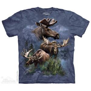 Pánske batikované tričko The Mountain - Moose Collage - sivé Veľkosť: 5XL