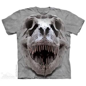 Pánske batikované tričko The Mountain - T-Rex Big Skull - sivé Veľkosť: XXXL