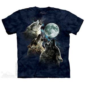 Pánske batikované tričko The Mountain -  Three Wolf Moon In Blue - modrá Veľkosť: XL