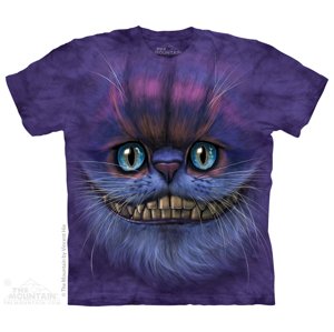 Pánske batikované tričko The Mountain -  Big Face Cheshire Cat - fialová Veľkosť: M