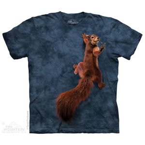 Pánske batikované tričko The Mountain -  Peace Squirrel - modrá Veľkosť: XL