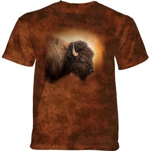 Pánske batikované tričko The Mountain - Bison Sunset - hnedá Veľkosť: L