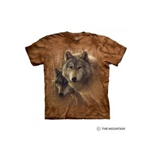 Pánske batikované tričko The Mountain - Vlci v lese Veľkosť: XXXL