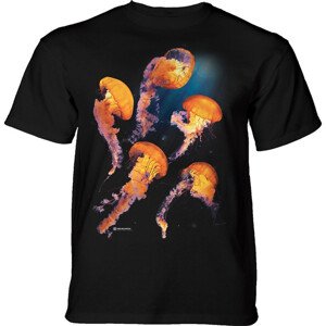 Pánske batikované tričko The Mountain - Pacific Nettle Jellyfish - čierna Veľkosť: XXXL