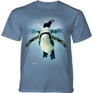 Pánske batikované tričko The Mountain - Swimming Penguin Veľkosť: L