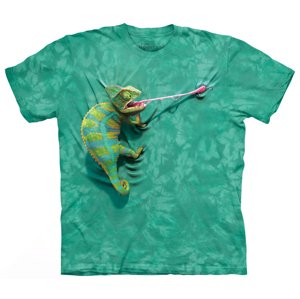 Detské batikované tričko The Mountain Chameleón Loví - zelené Veľkosť: S