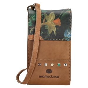 Micmacbags Masterpiece dámska kožená crossbody taška na mobil - piesková