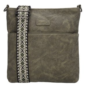 Beagles Malaga dámska crossbody taška s dekoratívnym popruhom - olivová - 26,5 cm