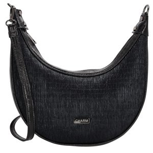Elegantný moon bag Charm London Kingsway - čierna