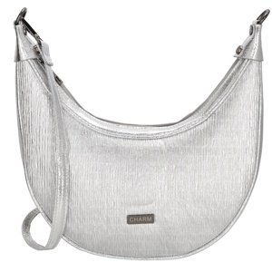 Elegantný moon bag Charm London Kingsway - strieborná