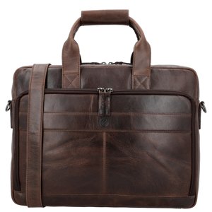 Kožená business taška - Next Navajo - Hide & Stitches - 8 L - tmavo hnedá - 15,6” v darčekovom balení