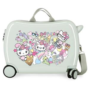 Detský kufor na kolieskach - odrážadlo - Hello Kitty - 34L