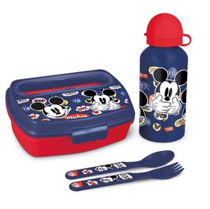 Disney Darčekový set Mickey Mouse desiatový box s príborom a fľaša 400 ml