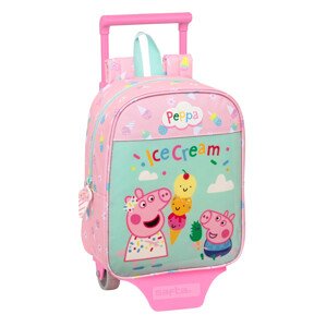 Safta detský batoh na kolieskach Peppa Pig "Ice Cream" - 6L - ružový