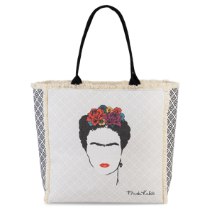 Dámska Tote kabelka Frida Kahlo 22L - čiernobiela