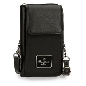 Crossbody peňaženka s vreckom na mobil Pepe Jeans Christine - čierna