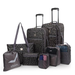 ITACA set 8 kusov cestovnej batožiny a príslušenstva - sivá