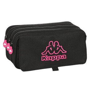 Kappa trojkomorový školský peračník "BLACK AND PINK" - čierno ružový