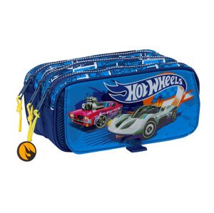 SAFTA trojkomorový peračník Hot Wheels - modrý