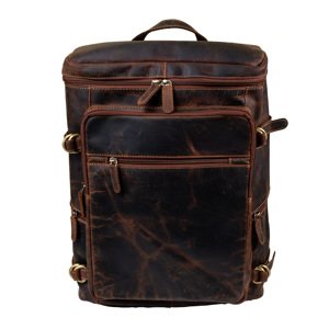 Universal Batoh pravá koža veľký - 16L - hnedý - 38 x 30 x 14 cm