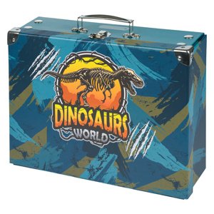 Skladací školský kufrík BAAGL Dinosaurs World s kovaním