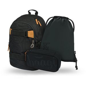 Školský 3 set - batoh, peračník, vrecko BAAGL Skate Darkness - 25 L