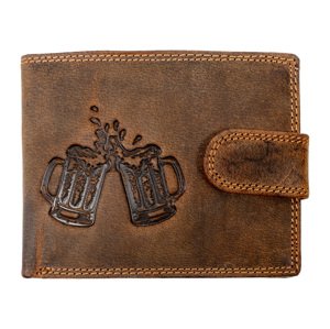 Wild Luxusná pánska peňaženka s prackou - PIVO - hnedá