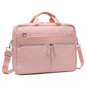 KONO vodoodpudivá elegantná prešívaná taška na notebook 15,6" - ružová