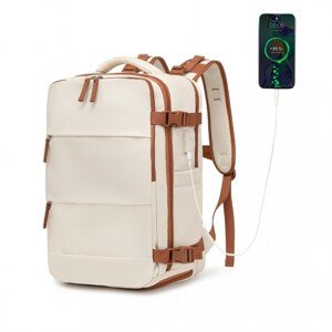 Kono multifunkčný batoh s USB portom - béžovo hnedý - 25L