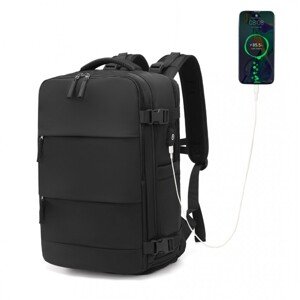 Kono multifunkčný batoh s USB portom - čierny - 25L