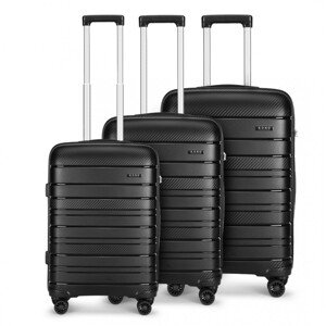 Sada troch cestovných kufrov Kono Elegant - čierna
