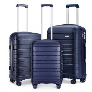 Sada troch cestovných kufrov Kono Elegant - navy 39L / 70L / 103L