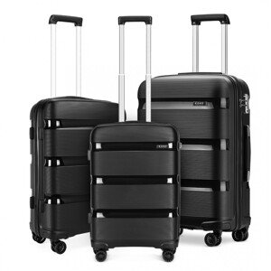 Kono Sada 3 cestovných kufrov na kolieskach Classic Collection - čierna - 44/77/111