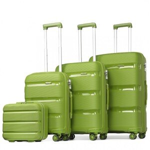 KONO Set 4 kufrov z polypropylénu - 15L, 44L, 77L, 111L - zelená