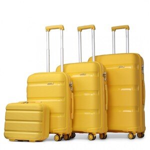 KONO Set 4 kufrov z polypropylénu - 15L, 44L, 77L, 111L - žltá