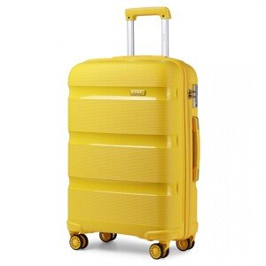 KONO Cestovný  kabínový kufor na kolieskach Classic Collection - žltý - 50L