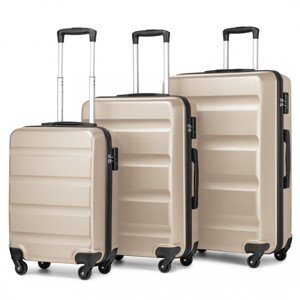 Kono 3dielna ľahká sada kufrov z ABS Hardshell - zlatá - 38L/71L/100L