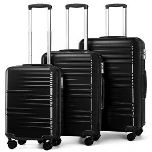British Traveller set 3 kufrov - 42L, 72L, 111L - čierny