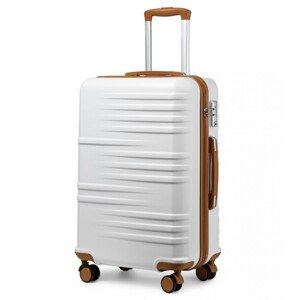 British Traveller odolný kufor ABS a PC - biely - 70L