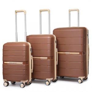 KONO travel set kufrov polypropylén PP - 36L, 60L, 92L - hnedá/apricot