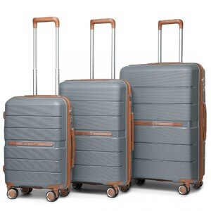 KONO travel set kufrov polypropylén PP - 36L, 60L, 92L - sivo-hnedá
