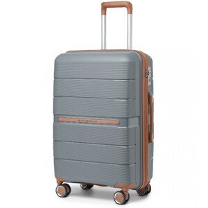 KONO British Traveller škrupinový kufor polypropylén - sivá/hnedá - 92L