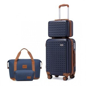 Kono 4 dielna cestovná sada kufra a batožiny 11/40L - navy